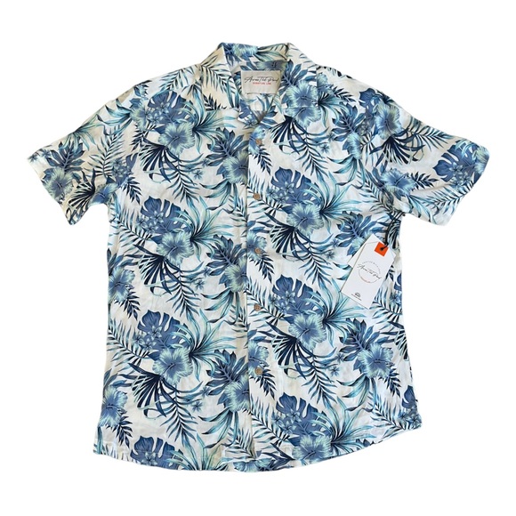 Across The Pond Other - Across The Pond Mens Blue Floral Signature Line Button Down Shirt NWT - Size Med